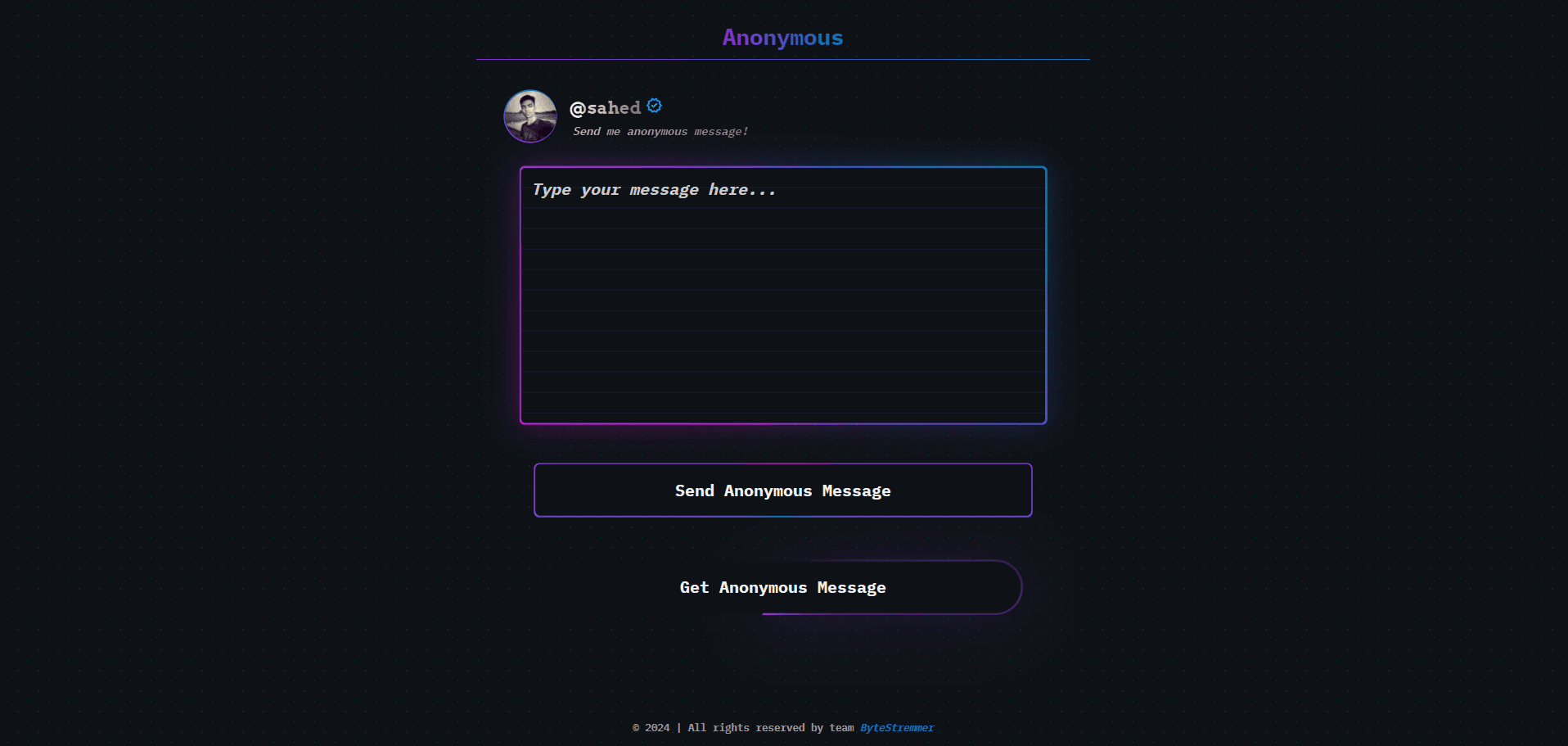 Anonymous Chat App